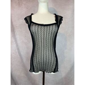 Vintage Y2K Forever Twenty One 21 Baby Doll Lace Tank Top Grunge Emo